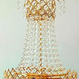 baslash Crystal Gold polish metal 300mm chandelier hanging ceiling pendant jhoomer Chandelier Ceiling Lamp image 3