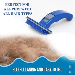 decorvaiz 2-in-1 Pet Grooming Combo-Self-Cleaning Slicker Brush & Dual Dematting Comb Slicker Brushes for Dog, Mouse, Horse, Monkey, Rabbit, Dog & Cat image 4