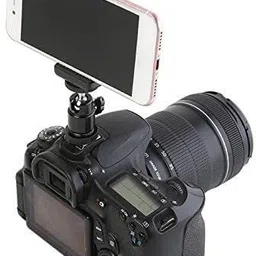 ZuriKrisha 1/4" Flash Hot Shoe Adapter Ball Head + Phone Holder Clip Bracket Holder Mount Rotating Flash Bracket image 5