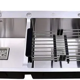 himaksh Handmade DUSTBIN Kitchen Sink/Double Bowl size 45 x20 x10 075 Vessel Sink image 1