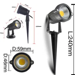 hbx LED Spike Light, Spot Light, Focus Light for Home Garden, (5 Watt), Optical COB LED, Cool White Light, Elegant Fiber Body, IP65 Waterproof for Indoor/Outdoor Use (PACK OF 2) Post Light Outdoor Lamp image 2