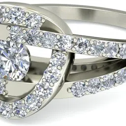 avsar AVR851WB 14kt Cubic Zirconia White Gold ring image 5