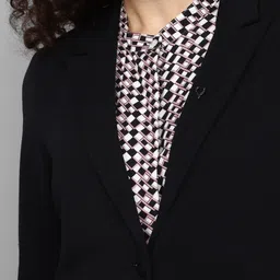 allen solly Women Solid Single Breasted Formal Blazer image 3