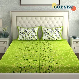 cozyko 144 TC Cotton Double Jaipuri Prints Flat Bedsheet image 3