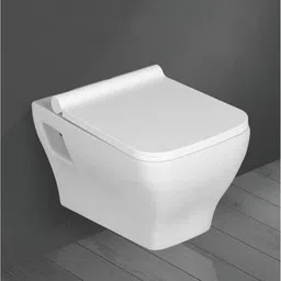 bherunath Wall Mount Close Seat Cover 525 X 345 X 340 cm, White, Western Commode Western Commode (White) Western Commode image 2