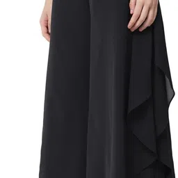 all ways you Women Flared Black Georgette Trousers image 3