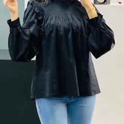 ladakdi Casual Regular Sleeves Solid Women Black Top-picture-20