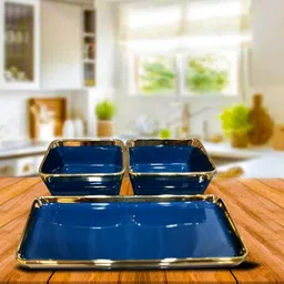 lemon tree Ceramic Nuts, Snacks Serveware Set, Snacks Serving Bowl & Platter Set for Guests Bowl, Tray Serving Set image 5