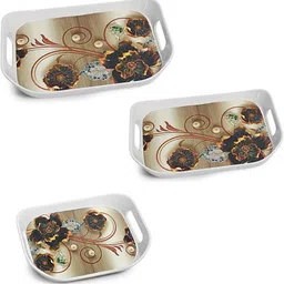 vajila Melamine Tray Set| Durable Scratch Resistant Food Safe Serving Trays for Home Tray Serving Set image 5