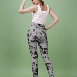 tigersnake Printed, Checkered Women Grey, Black Tights image 2