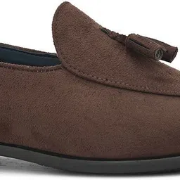 here&now Brown Suede Leather Casual Tassel Shoes Loafers For Men image 4