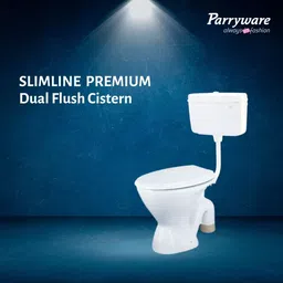 parryware SLIMLINE PREMIUM Series Polymer/PVC Dual Flush System Exposed CISTERN 6L/3L Dual Flush Tank image 4