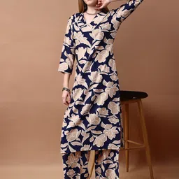 fabrilonn Women Art Silk Kurta Pant Set image 2