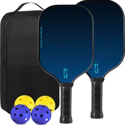crya Set of 2 Pickleball Paddle Racket With 4 Balls and Bag, Fiber Pickle Ball Racket Pickleball Paddle-picture-20