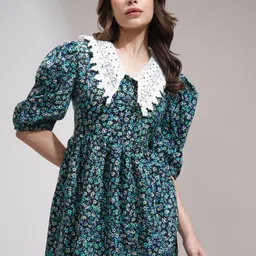 tokyo talkies Women Skater Multicolor Above Knee/Mid Thigh Length Dress-picture-12