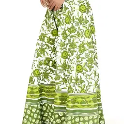 gs enterprises Women Printed Flared Green Skirt-picture-21