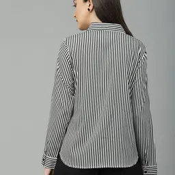 style quotient Women Regular Fit Striped Spread Collar Casual Shirt image 2