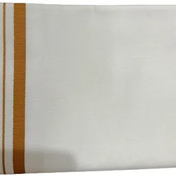 AK handloom Premium quality Men's White Golden Jari cotton dhoti Solid Men Dhoti image 5