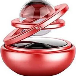 cce Metal Car Solar Rotating Double Ring Red with Glass Ball For Car Decoration Air Purifier-picture-12