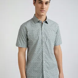 ColorPlus Tailored Fit Floral Printed Pure Cotton Casual Shirt-picture-12