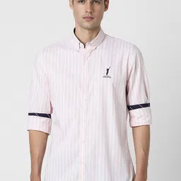 Peter England Casuals Men Slim Fit Opaque Striped Casual Shirt-image-12