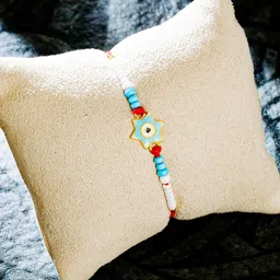 Sukkhi Rakhi Men Gold-Plated Blue Beaded Star Rakhi-picture-27