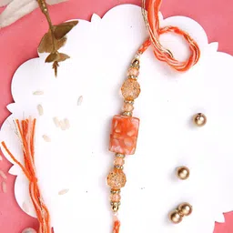 Aapno Rajasthan Beaded Thread Rakhi with Roli Chawal & Greetings Card-picture-40