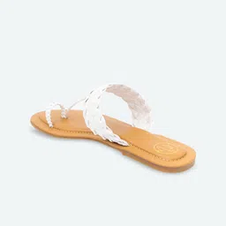 NR By Nidhi Rathi Women White T-Strap Flats image 4