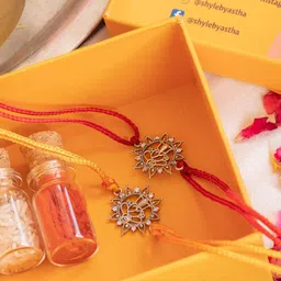 Shyle 925 Sterling Silver Ganesha Charm Tie-Up Rakhi image 4