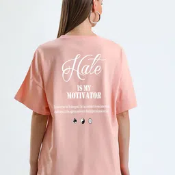 MISCHIEF MONKEY Typography Printed Oversized Cotton T-shirt image 2