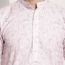 SOJANYA Floral Embroidered Regular Thread Work Pure Cotton Kurta with Churidar image 2