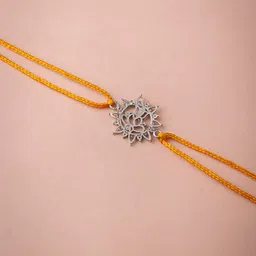 Shyle 925 Sterling Silver Ganesha Charm Tie-Up Rakhi image 3