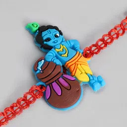I Jewels Boys Blue & Brown Krishna Cartoon Character Thread Rakhi image 3