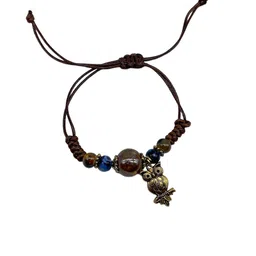 Digital Dress Room Owl & Stone Beads Wraparound Bracelet Rakhi image 5