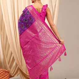 Mitera Ethnic Motifs Woven Design Zari Sungudi Saree image 3