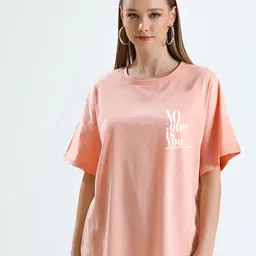 MISCHIEF MONKEY Typography Printed Oversized Cotton T-shirt image 4