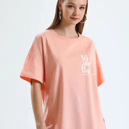 MISCHIEF MONKEY Typography Printed Oversized Cotton T-shirt image 5