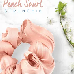 GUBB Pink Solid Satin Silk Scrunchie image 4