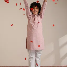 Manyavar Boys Ethnic Motifs Embroidered Regular Thread Work Kurta with Pyjamas-picture-34