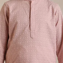 Manyavar Boys Floral Embroidered Regular Thread Work Kurta with Pyjamas image 2