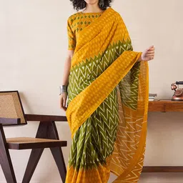 Saree mall Pure Cotton Ready to Wear Bagru Sarees image 1