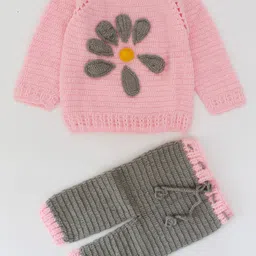 Woonie Unisex Kids Grey & Pink Embellished T-shirt with Pyjamas-picture-35