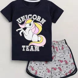 YK Girls Printed T-shirt with Shorts-image-106