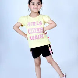 3PIN Girls Printed Pure Cotton T-shirt with Shorts-image-30