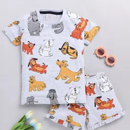 YK Girls Printed T-shirt with Shorts-image-80