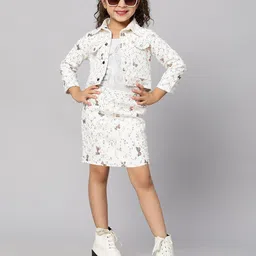 Macwin Girls Printed T-shirt with Skirt & Jacket-image-33