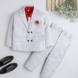 BAESD Boys Checked Double Breasted 3 Piece Party Suit-picture-25