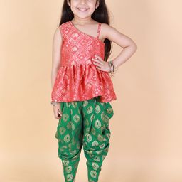 Twisha Girls Printed One Shoulder Top with Dhoti Pants-picture-23