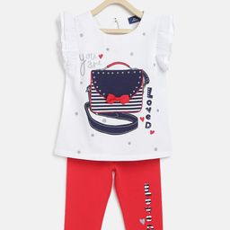 Chicco Girls White & Red Printed Top with Leggings-picture-26
