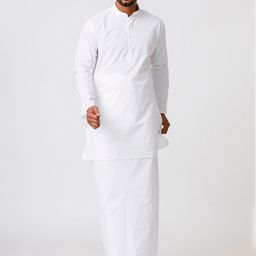 Ramraj Mandarin Collar Pure Cotton Kurta With Dhoti-picture-40